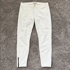 Banana Republic Cream Pants with Red Stitching